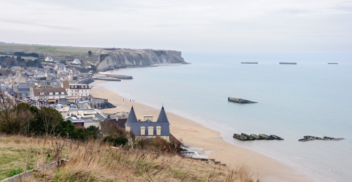 Arromanches and Mulberry Harbor as it appears today