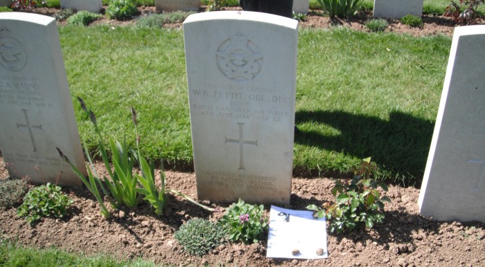 Wilmot Pettit's headstone, Ranville War Cemetery