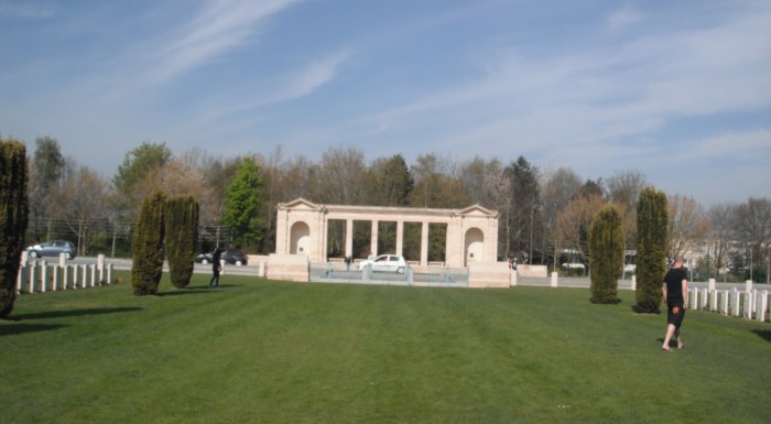 The Bayeux War Cemetery, with the Memorial in the distance