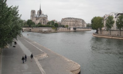La Seine, with the Notre Dame de Paris Cathedral in the distance