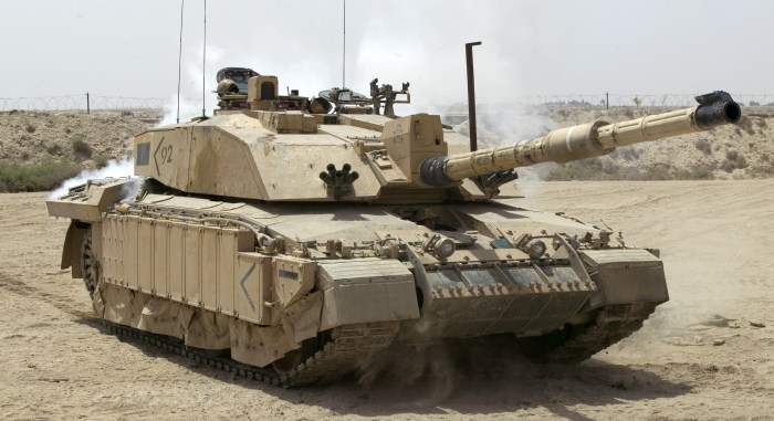 Challenger 2 Main Battle Tank patrolling outside Basra, Iraq