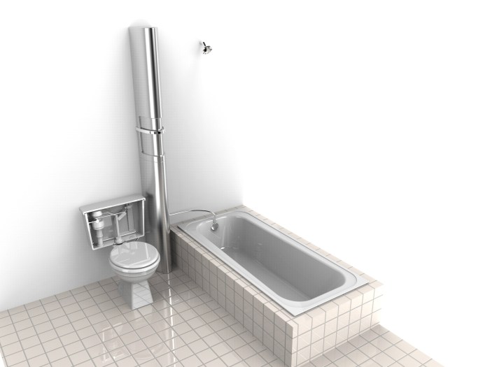 Artist's concept of the ReFlow system in an existing bathroom.