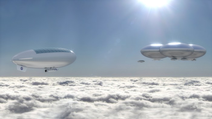 Artist’s concept of a Venus cloud city – part of NASA’s High Altitude Venus Operational Concept (HAVOC) plan. Credit: Advanced Concepts Lab/NASA Langley Research Center